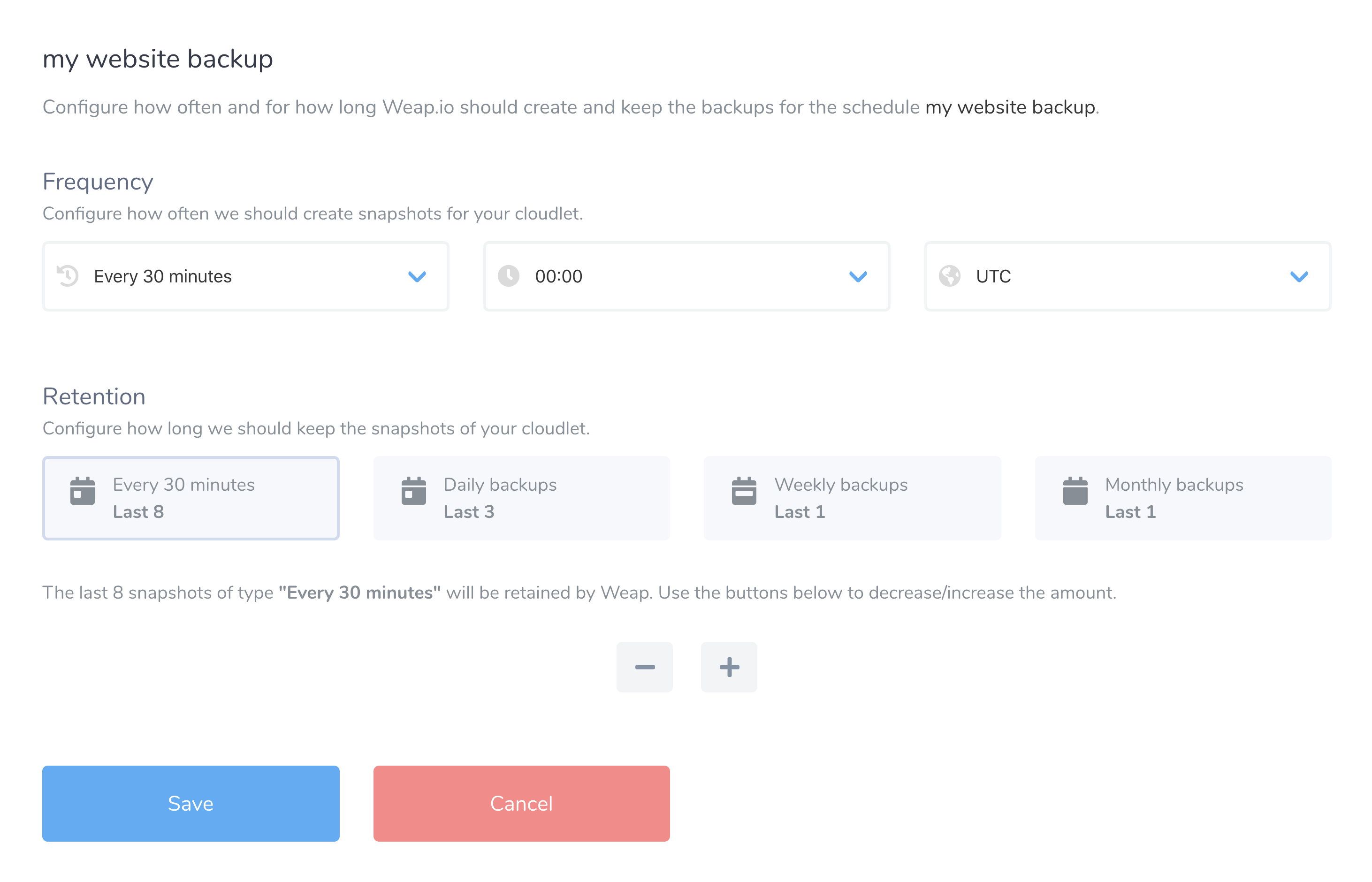 File backup settings