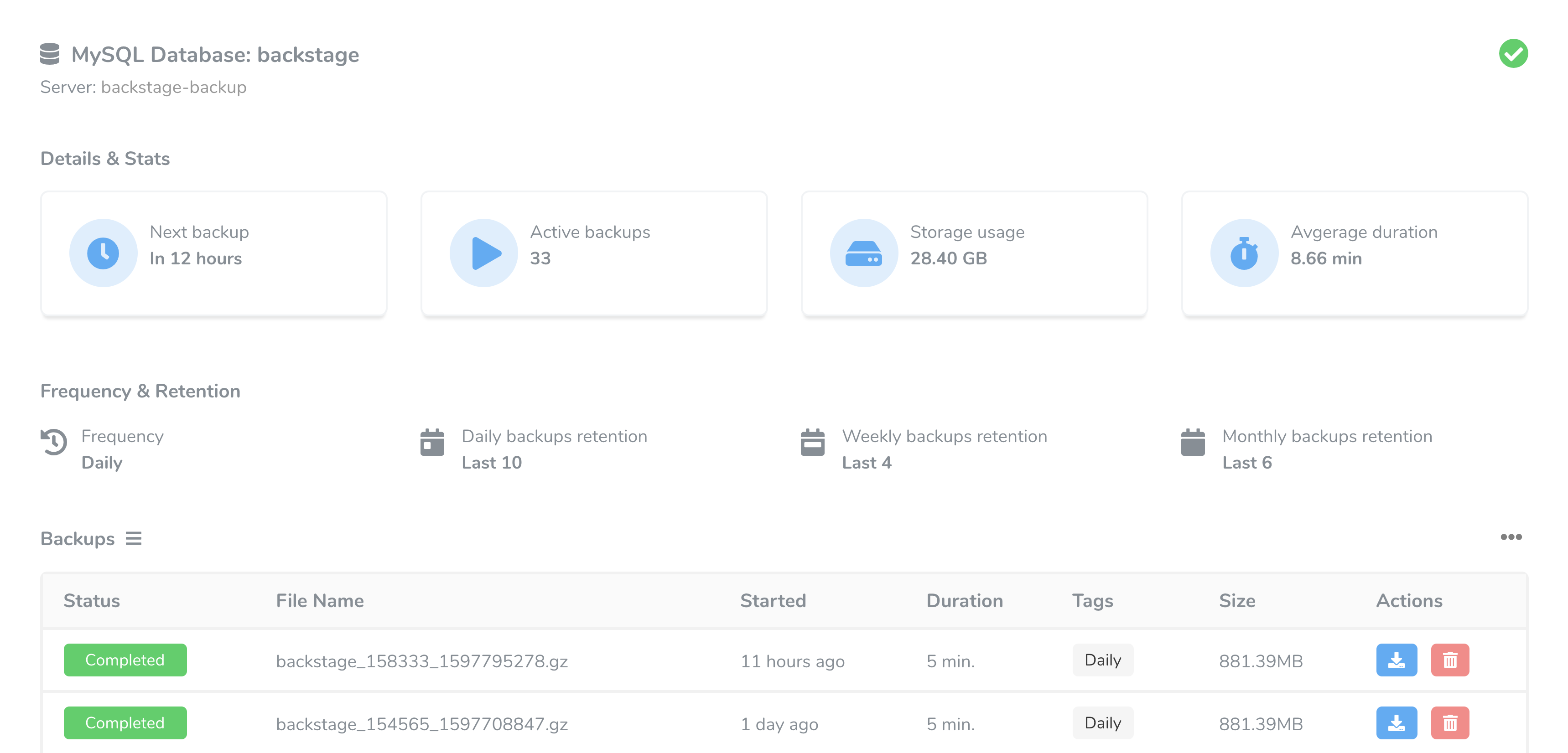 MySQL backups overview